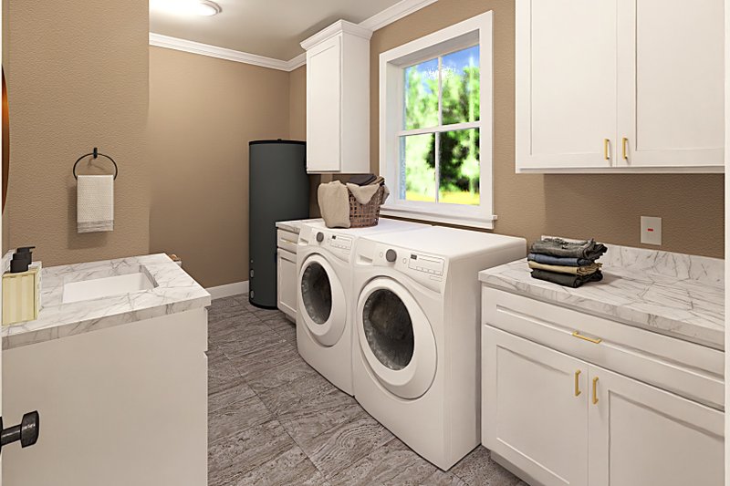 Dream House Plan - Interior - Laundry for Farmhouse House Plan #44-311 - 3 bed, 2 bath