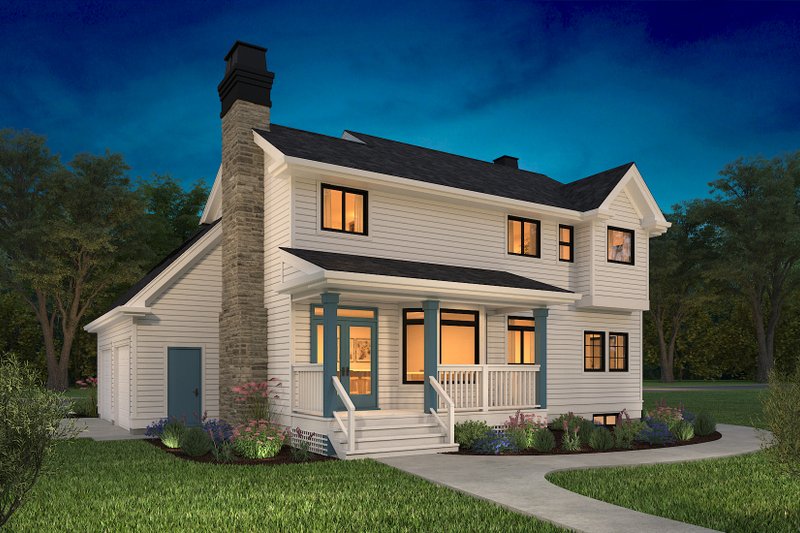 House Plan Design - Exterior - Rear Elevation 2 for Farmhouse House Plan #47-943 - 3 bed, 2.5 bath