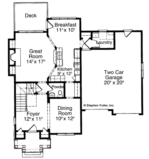 Home Plan - Colonial Floor Plan - Main Floor Plan #429-237