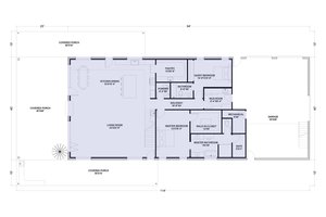 Floor Plan - Main Floor for Barndominium House Plan #1107-42 - 4 bed, 3.5 bath