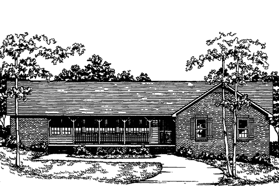 Exterior - Front Elevation 3 for Country House Plan #30-290 - 3 bed, 2.5 bath