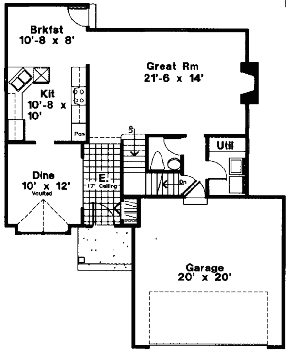 Home Plan - Traditional Floor Plan - Main Floor Plan #300-117