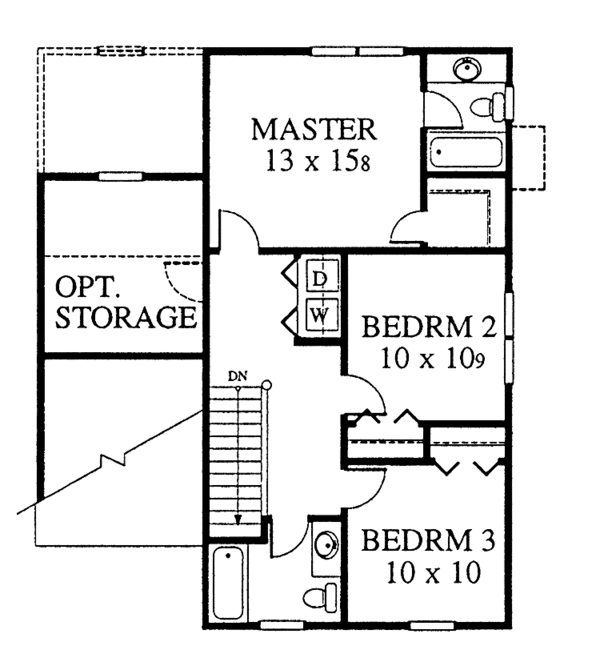 House Design - Country Floor Plan - Upper Floor Plan #1053-16