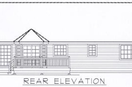 Exterior - Rear Elevation for European House Plan #112-136 - 3 bed, 2 bath