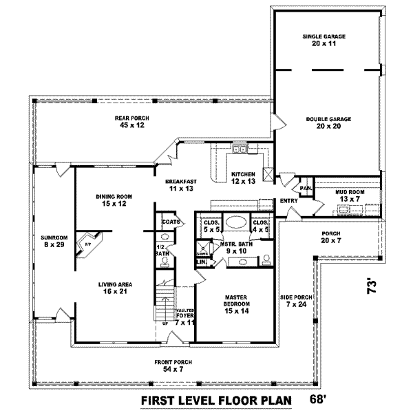 Traditional Floor Plan - Main Floor Plan #81-1490