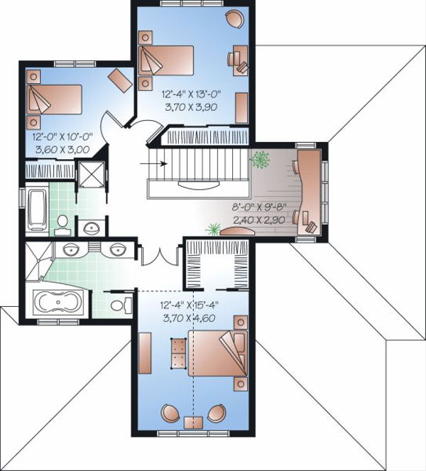House Plan Design - Mediterranean Floor Plan - Upper Floor Plan #23-728