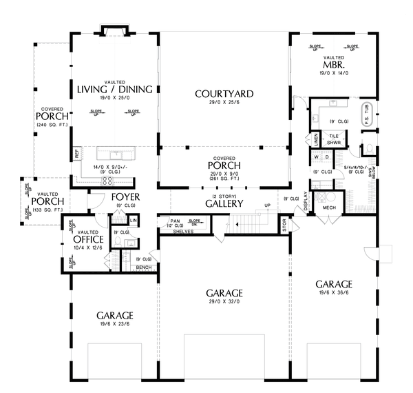 Architectural House Design - Farmhouse Floor Plan - Main Floor Plan #48-1119