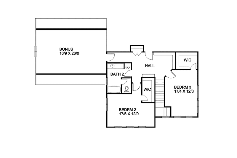 Architectural House Design - Floor Plan - Upper Floor for Country House Plan #939-4 - 3 bed, 2.5 bath