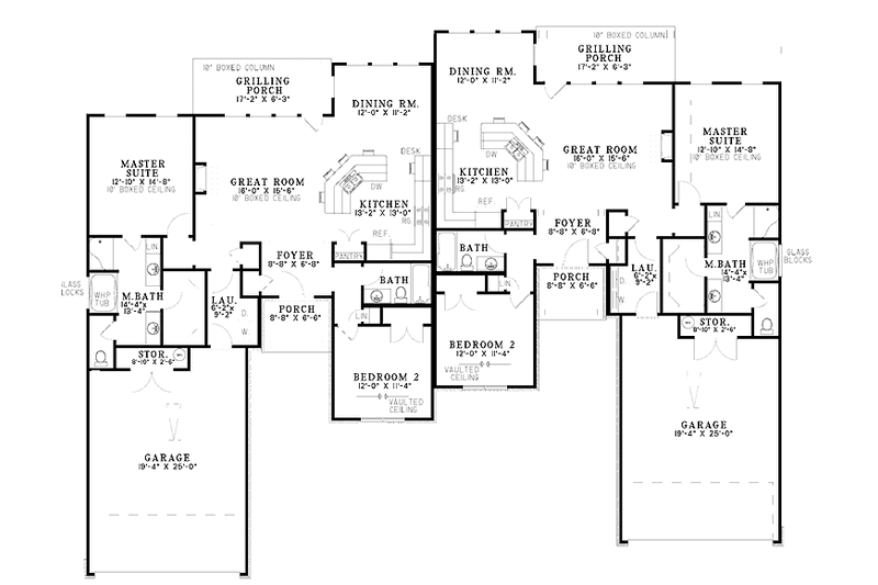 Home Plan - Floor Plan - Main Floor for Ranch House Plan #17-2977 - 2 bed, 2 bath