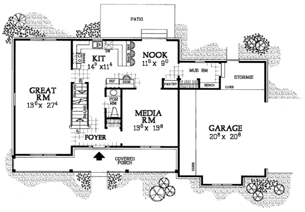 House Blueprint - Country Floor Plan - Main Floor Plan #72-1107