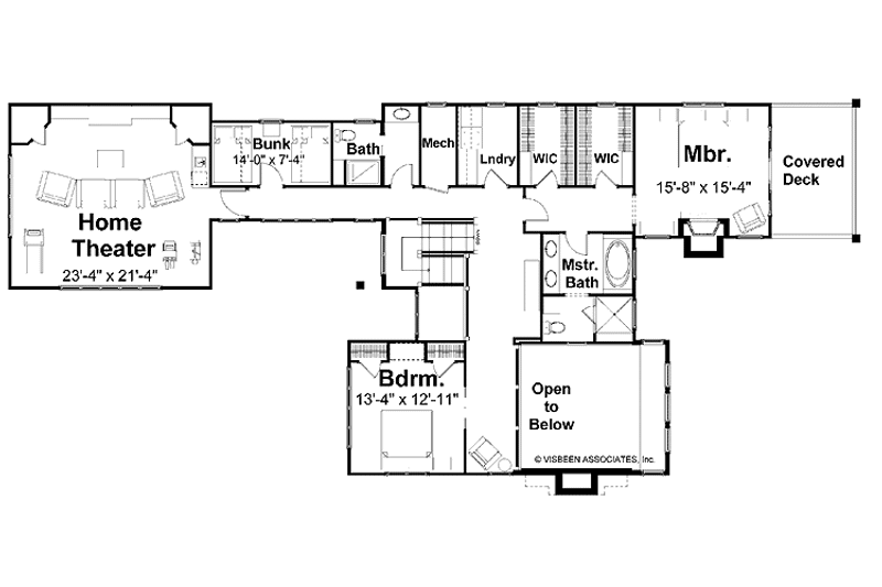 Dream House Plan - Floor Plan - Upper Floor for Craftsman House Plan #928-15 - 2 bed, 3 bath