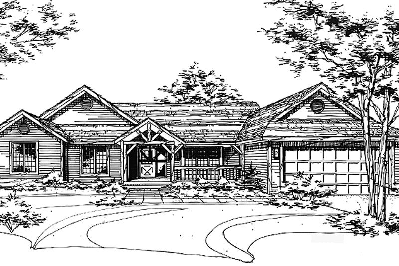 House Blueprint - Craftsman Exterior - Front Elevation Plan #320-1160