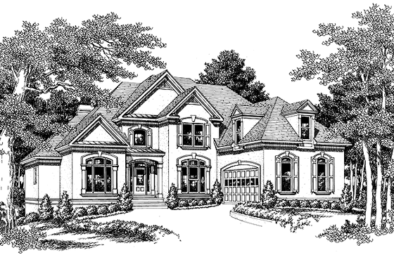 Exterior - Front Elevation 3 for Mediterranean House Plan #927-183 - 4 bed, 3 bath