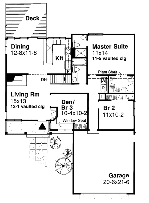 Architectural House Design - Ranch Floor Plan - Main Floor Plan #320-709