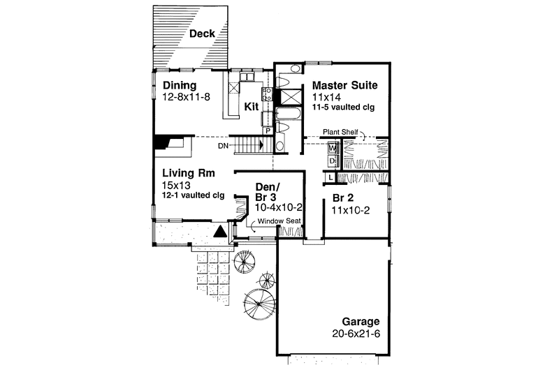 Home Plan - Floor Plan - Main Floor for Ranch House Plan #320-709 - 3 bed, 2 bath