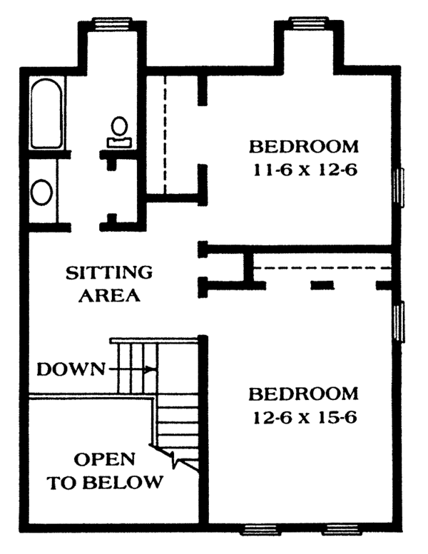 Architectural House Design - Victorian Floor Plan - Upper Floor Plan #1014-15