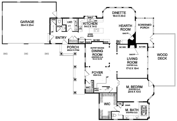 Home Plan - Colonial Floor Plan - Main Floor Plan #328-322