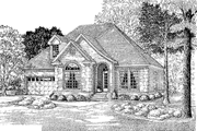 Tudor Style House Plan - 3 Beds 2.5 Baths 1990 Sq/Ft Plan #17-2708 