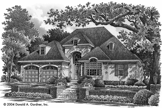 Exterior - Front Elevation 3 for Country House Plan #929-736 - 4 bed, 3 bath