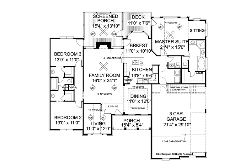 Dream House Plan - Floor Plan - Main Floor for Traditional House Plan #56-684 - 3 bed, 2.5 bath