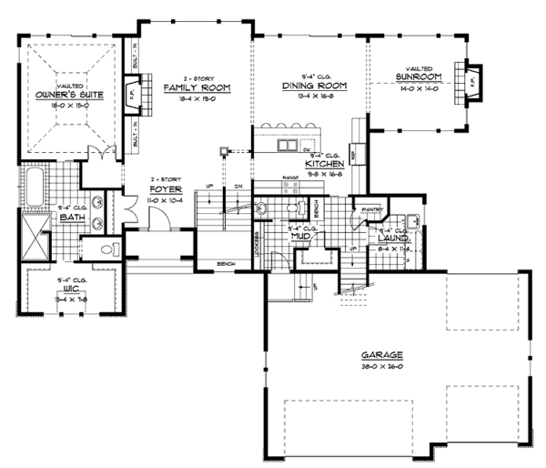Dream House Plan - Traditional Floor Plan - Main Floor Plan #51-642