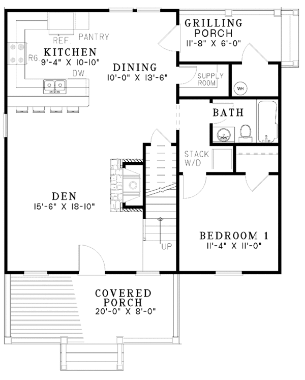 House Plan Design - Craftsman Floor Plan - Main Floor Plan #17-3220