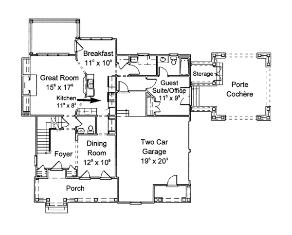 Home Plan - Colonial Floor Plan - Main Floor Plan #429-256