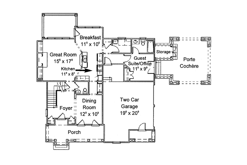 Home Plan - Floor Plan - Main Floor for Colonial House Plan #429-256 - 5 bed, 3.5 bath