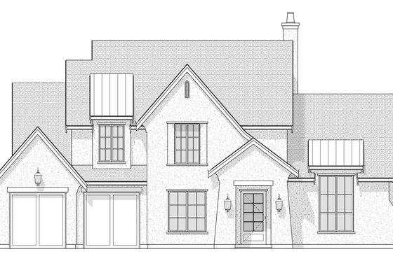 Exterior - Front Elevation 4 for European House Plan #1114-1 - 4 bed, 2.5 bath