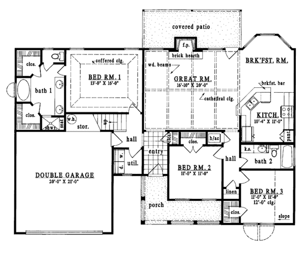 House Design - Country Floor Plan - Main Floor Plan #42-427