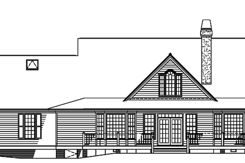Home Plan - Exterior - Rear Elevation for Country House Plan #929-367 - 3 bed, 2.5 bath