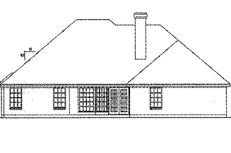 Architectural House Design - Exterior - Rear Elevation for Country House Plan #40-479 - 4 bed, 2 bath