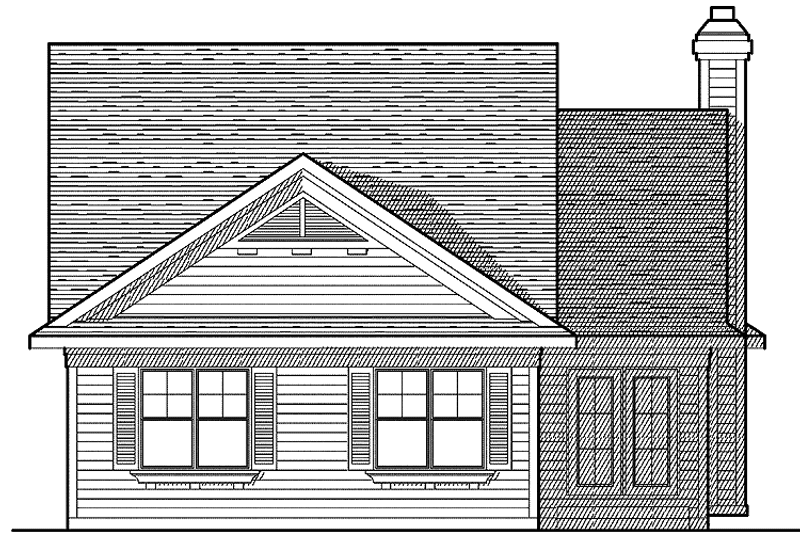 Home Plan - Exterior - Rear Elevation for Craftsman House Plan #70-1380 - 2 bed, 2 bath