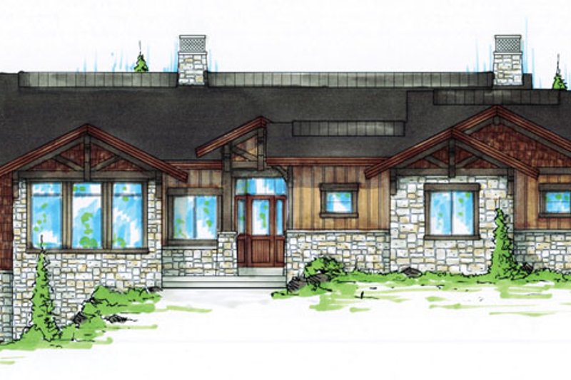House Blueprint - Craftsman Exterior - Front Elevation Plan #945-138