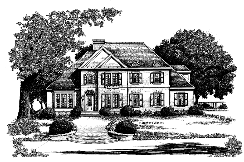 House Blueprint - Exterior - Front Elevation 3 for Traditional House Plan #429-107 - 3 bed, 3.5 bath