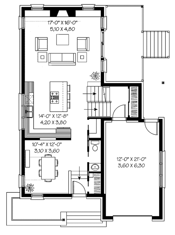 Home Plan - Contemporary Floor Plan - Main Floor Plan #23-2369