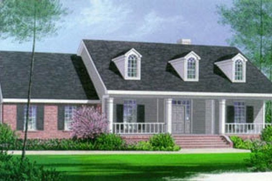 Exterior - Front Elevation for Southern House Plan #15-120 - 3 bed, 2 bath