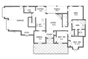 European Style House Plan - 3 Beds 2 Baths 1714 Sq/Ft Plan #15-114 