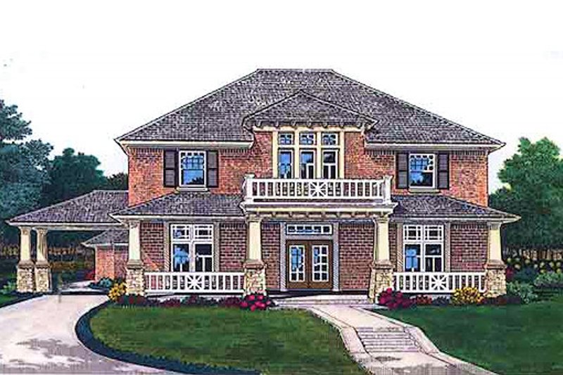 Architectural House Design - Colonial Exterior - Front Elevation Plan #310-704