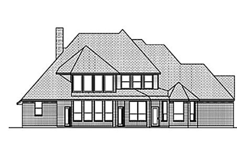 Home Plan - Exterior - Rear Elevation for European House Plan #84-467 - 4 bed, 3 bath