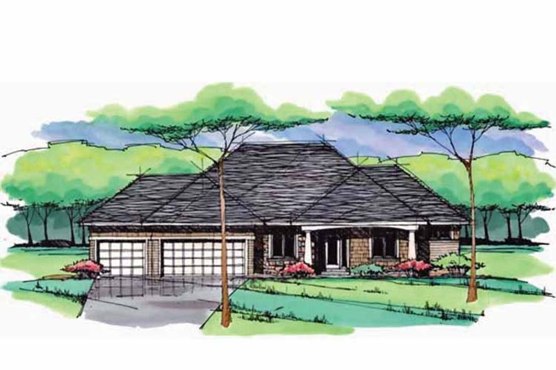 Home Plan - Exterior - Front Elevation 3 for Prairie House Plan #51-967 - 3 bed, 2.5 bath