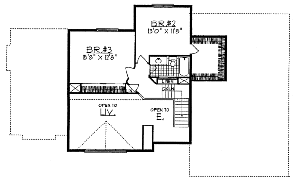 Home Plan - Traditional Floor Plan - Upper Floor Plan #70-1330