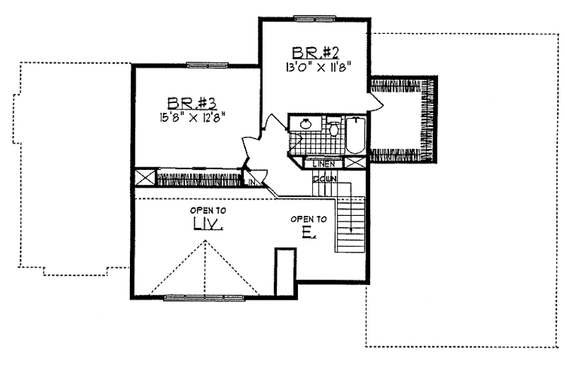 Architectural House Design - Floor Plan - Upper Floor for Traditional House Plan #70-1330 - 3 bed, 2.5 bath