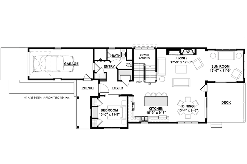 Architectural House Design - Floor Plan - Main Floor for Traditional House Plan #928-286 - 3 bed, 3 bath