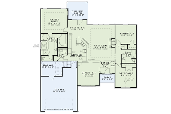 Floor Plan - Main Floor for Country House Plan #17-3353 - 3 bed, 2 bath