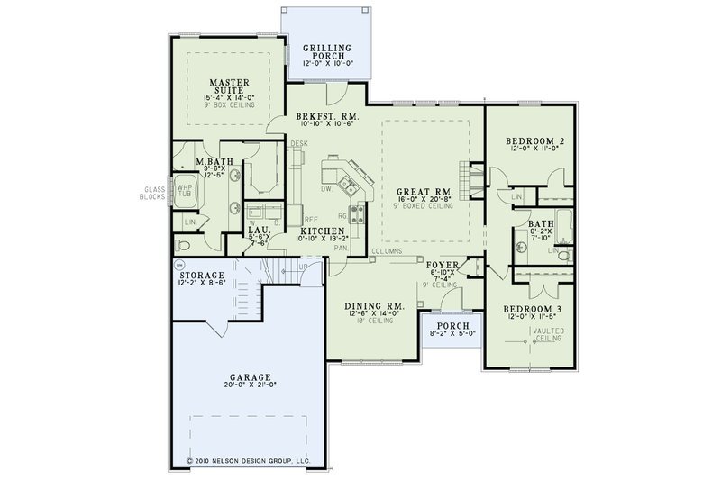 Dream House Plan - Floor Plan - Main Floor for Country House Plan #17-3353 - 3 bed, 2 bath