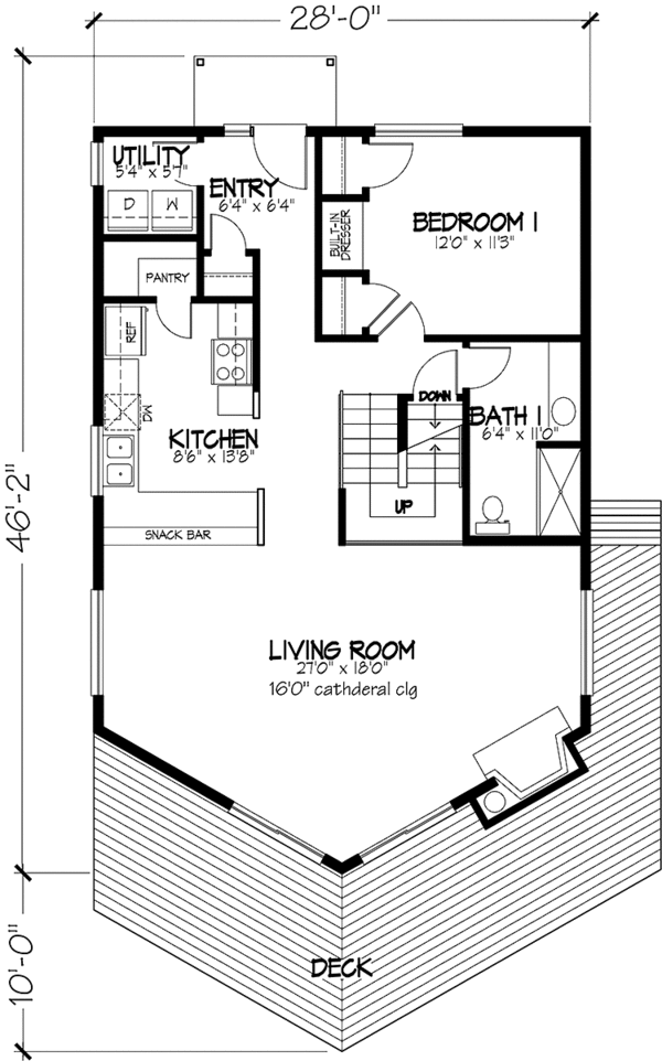 Architectural House Design - European Floor Plan - Main Floor Plan #320-1019