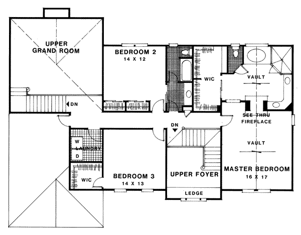 European Floor Plan - Upper Floor Plan #56-211