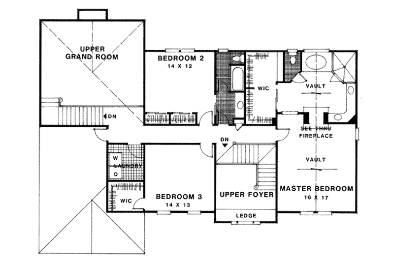 Home Plan - Floor Plan - Upper Floor for European House Plan #56-211 - 4 bed, 3 bath