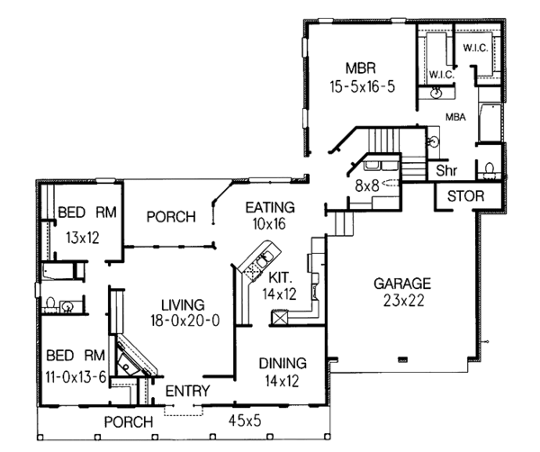Home Plan - Country Floor Plan - Main Floor Plan #15-318